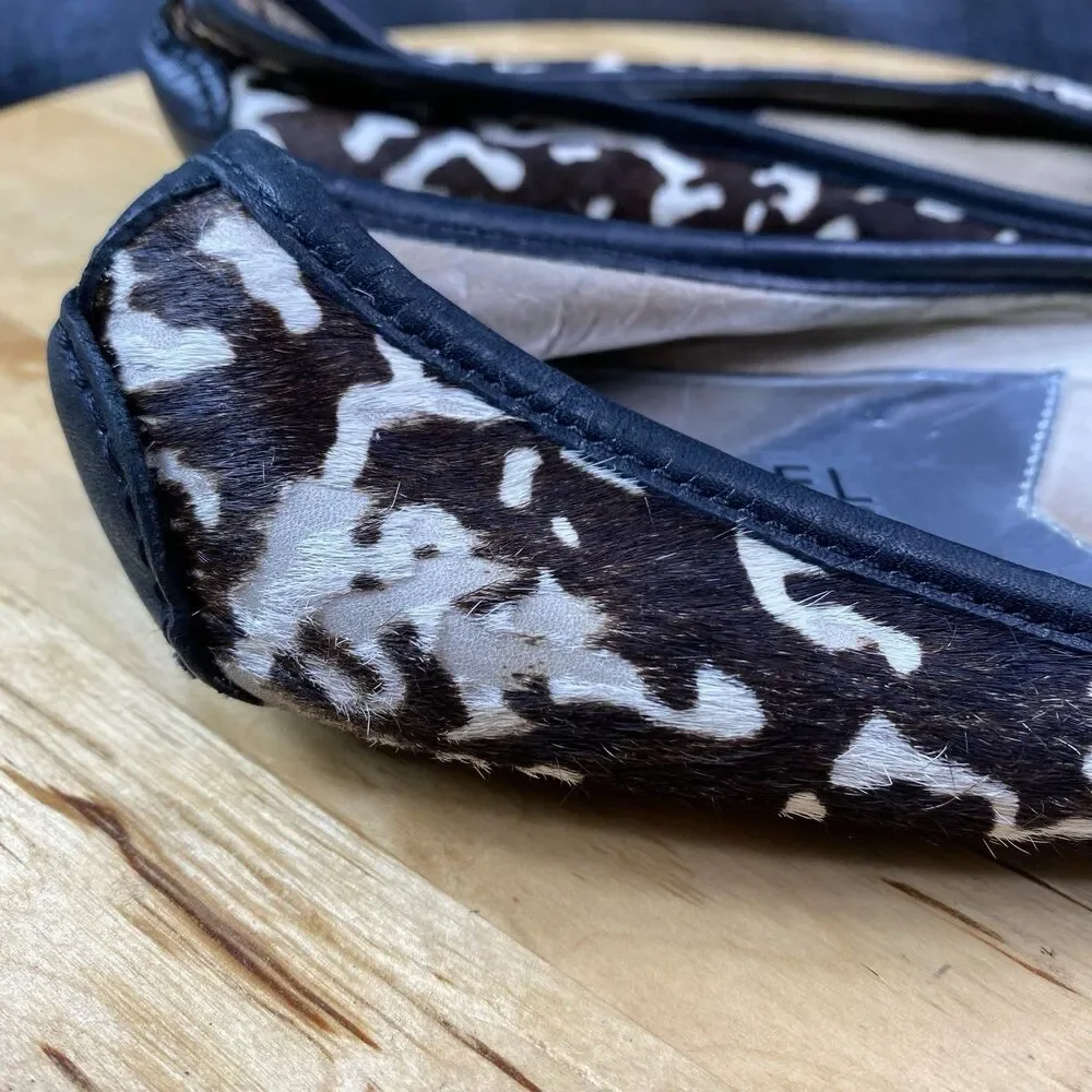 MICHAEL Michael Kors Womens Haircalf Uppers Flats Black/Brown Size 8 M